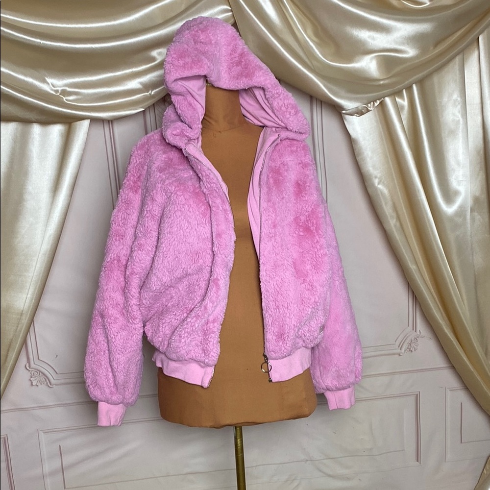 Pink Hooded Women's Jacket